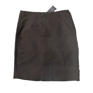 TOMMY HILFIGER Skirt Women Size 2  Black White Polka Dot Pencil Preppy Boss New